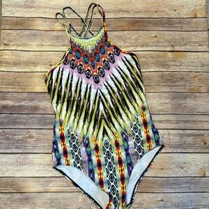 BLOOMING JELLY Western Print One Piece Swimsuit